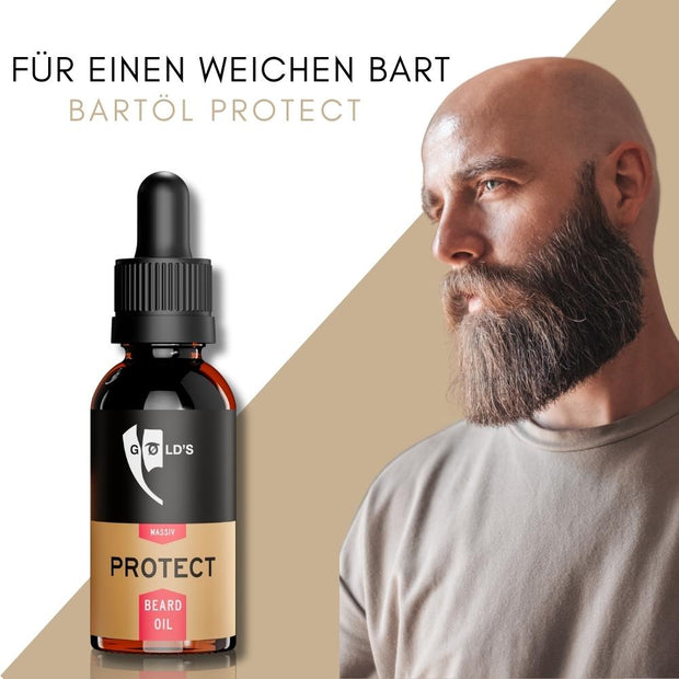 Bartöl - Beste Bartpflege mit Bartpflege-Öl Protect 30ml by GØLD\'s