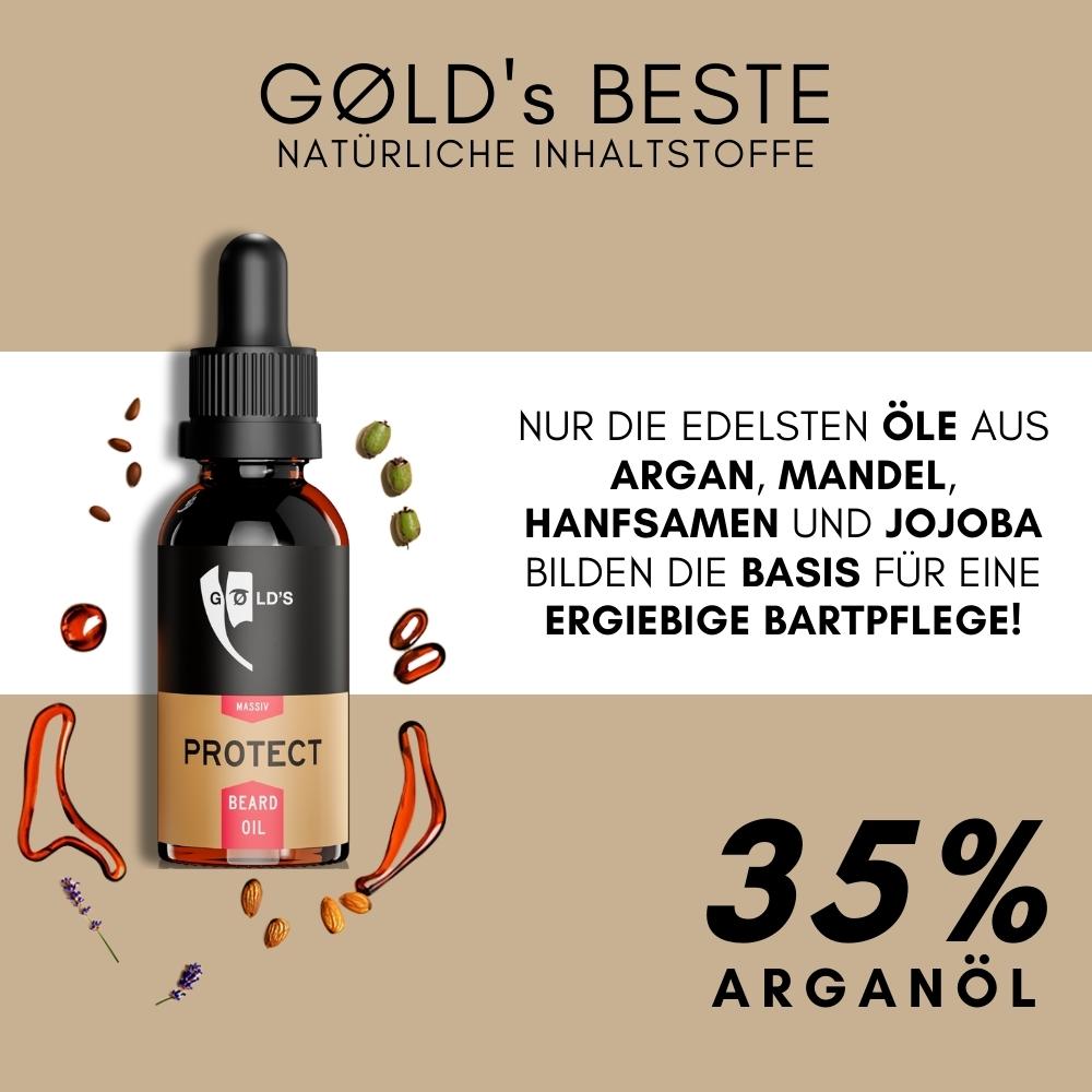 Bartöl - Beste Bartpflege mit Bartpflege-Öl Protect 30ml by GØLD\'s
