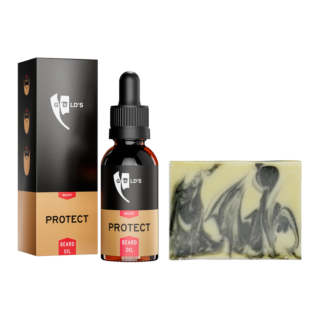 Bart Essentials Set mit Seife Clean und Bartöl Protect von GØLD'S / Goelds #reinige-mit_seife