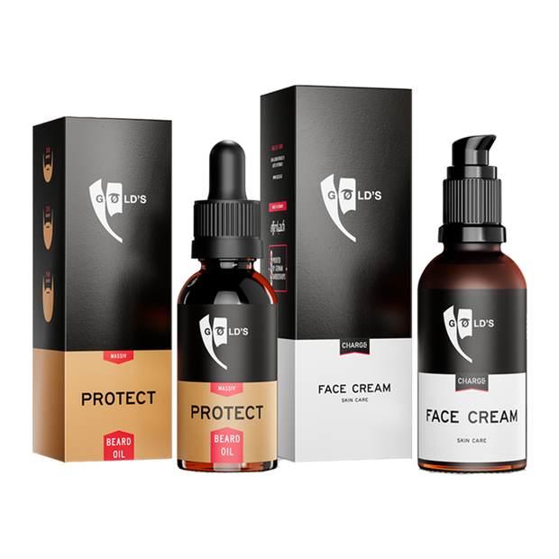 Gesichtspflege Duo-Set mit Protect Bartöl und Face Cream von GØLD&
